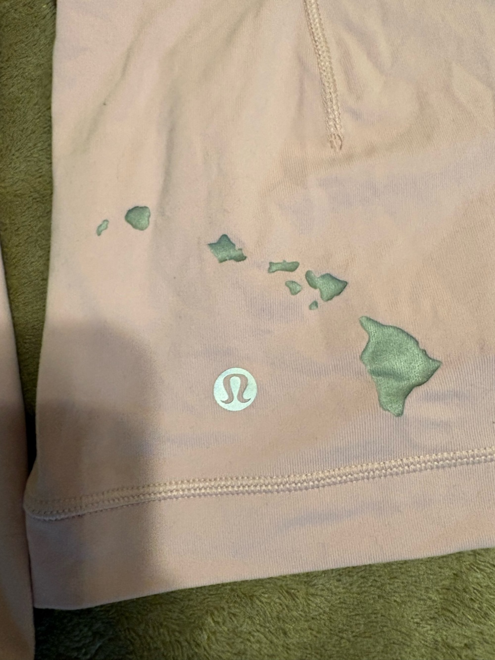 lululemon athletica kids' pink leggings with green island motif